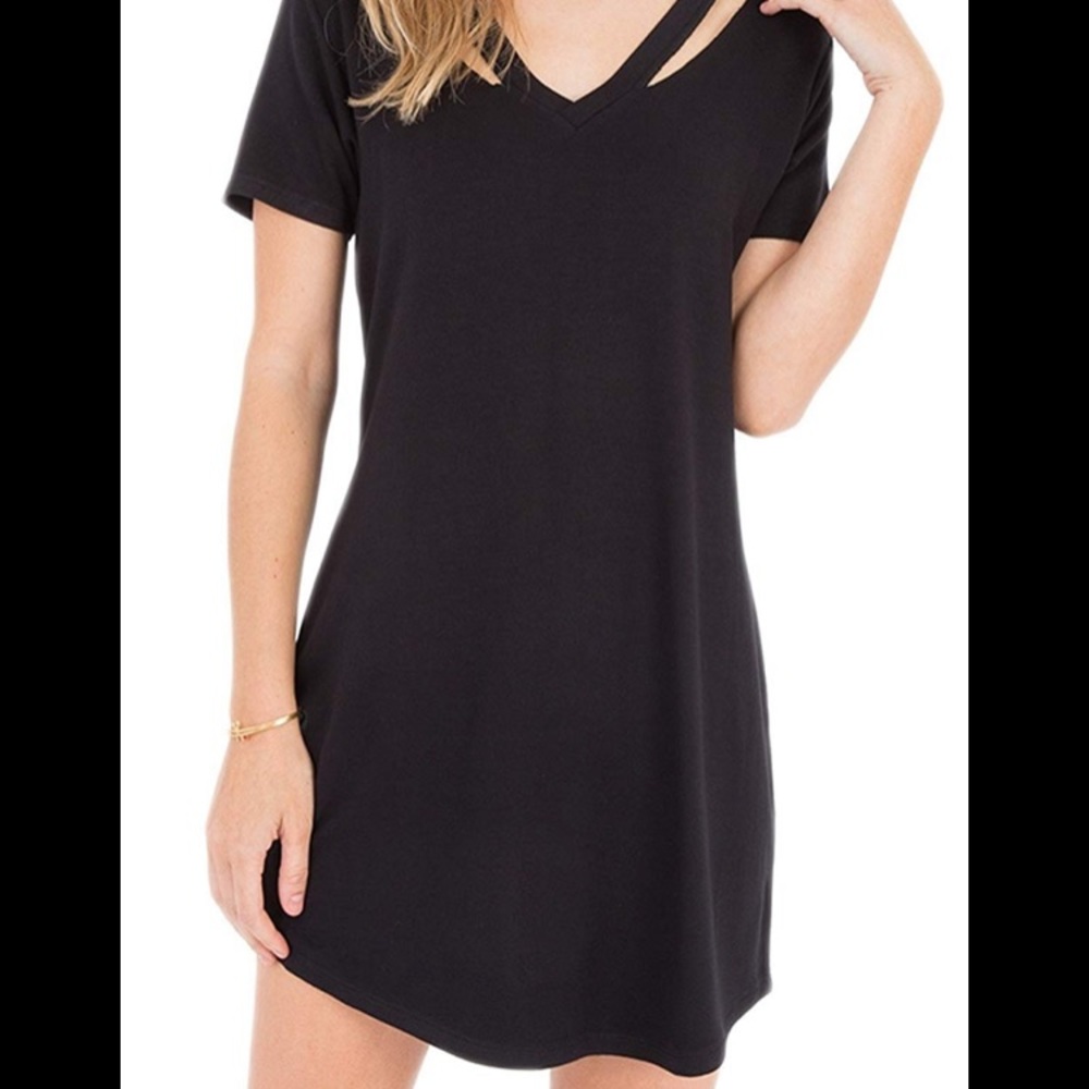 Z Supply Black V Neck Cut Out Dress!